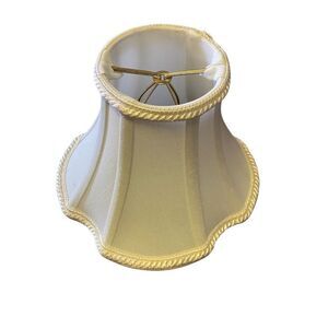 LAMPSHADE CLOTH SCALLOPED BELL WITH GIMP TRIM